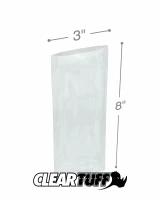 Clear 3 x 8 1.5 mil Poly Bags