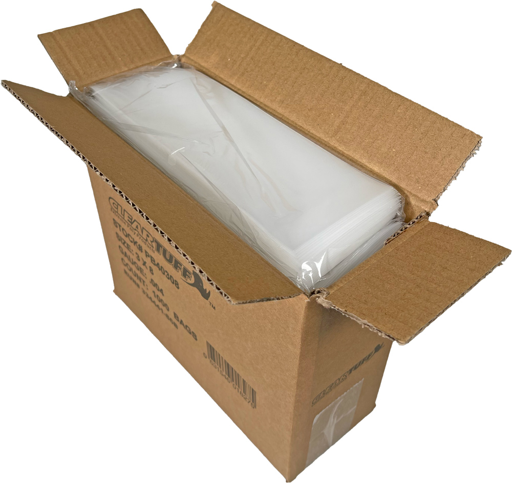 4 Mil 3 x 8 Poly Bags Case