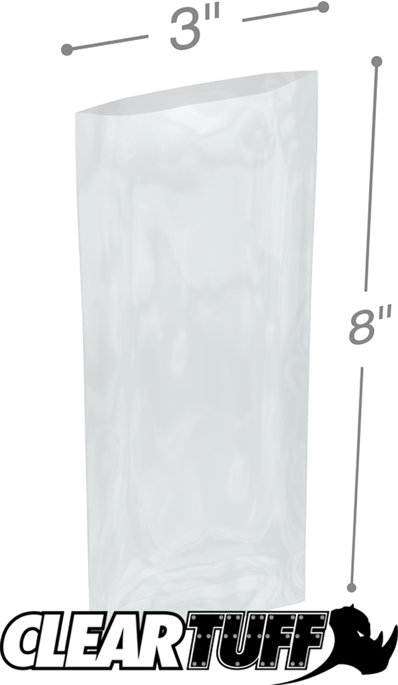 4 Mil 3 x 8 Poly Bags