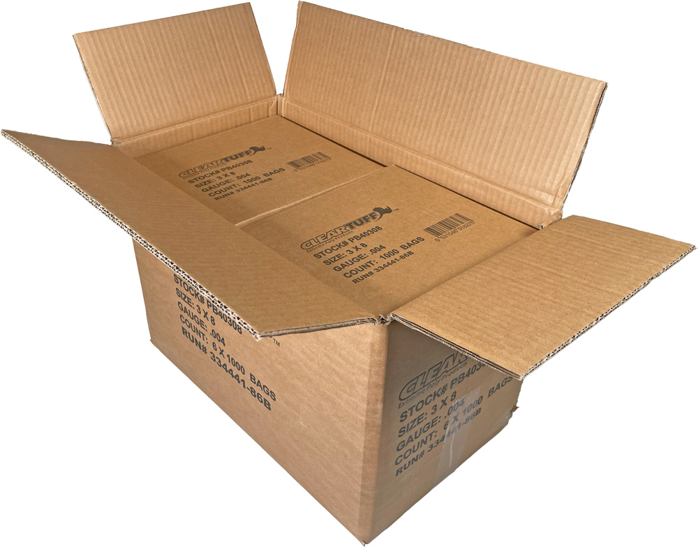 4 Mil 3 x 8 Poly Bags Master Case