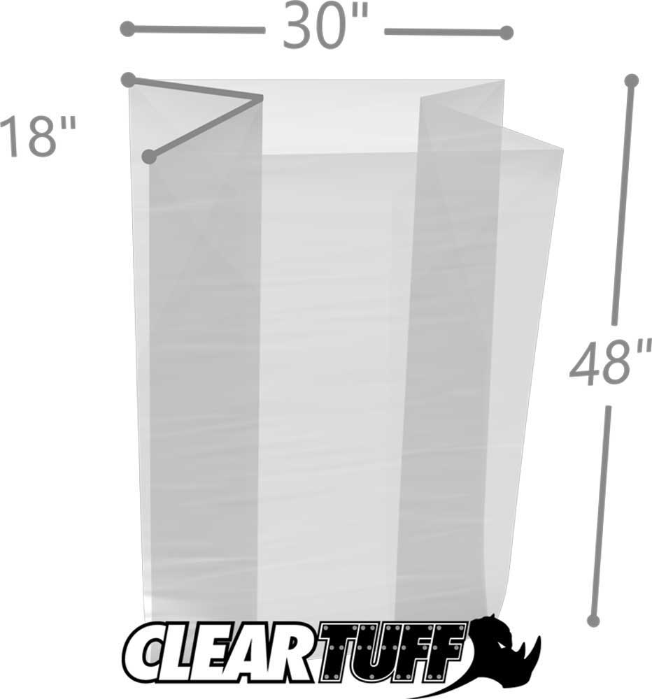 30 x 18 x 48 Gusseted Poly Bags 1.5 Mil