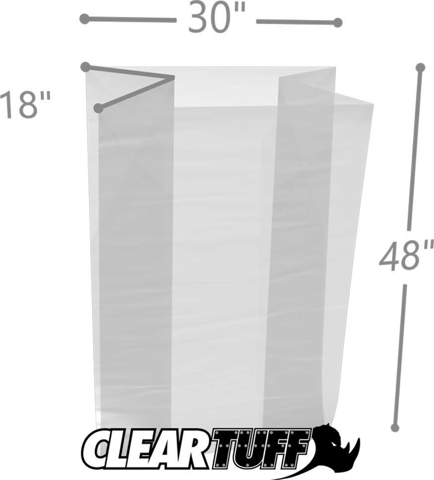 30 x 18 x 48 Gusseted Poly Bags 3 Mil