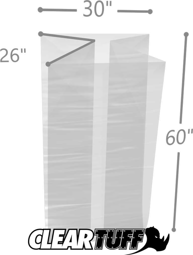 30 x 26 x 60 Gusseted Poly Bags 3 Mil