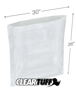 30" x 36" 1.5 Mil Flat Poly Bags