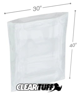 30" x 40" 4 Mil Flat Poly Bags