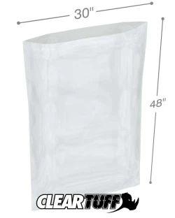 30" x 48" 1.5 Mil Flat Poly Bags