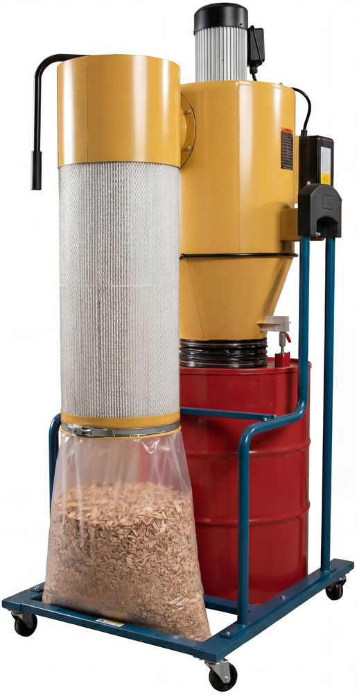 4 Mil 30 x 48 Dust Collecting Poly Bags on Dust Collecting Machine