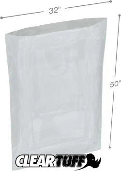 32" x 50" 2 Mil Flat Poly Bags
