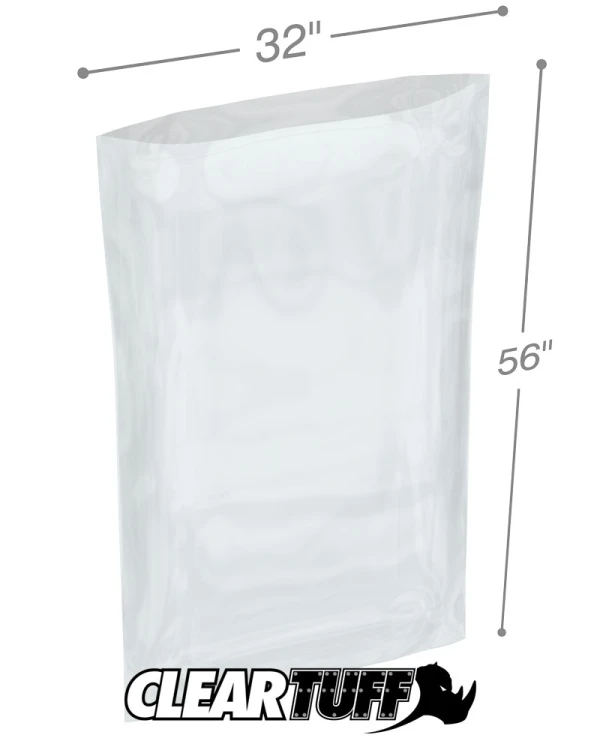 32 x 56 4 Mil Flat Poly Bags 4 Mil 32 x 56 Poly Bags