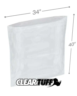 34" x 40" 1.5 Mil Flat Poly Bags