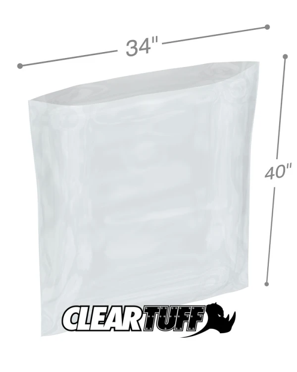 34 x 40 2 Mil Flat Poly Bags 34 x 40 2 mil Poly Bags