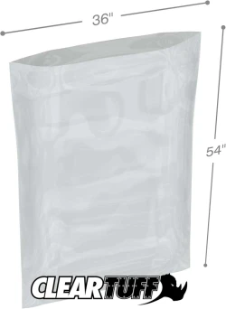36" x 54" 3 Mil Flat Poly Bags