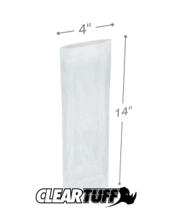 4" x 14" 3 Mil Flat Poly Bags