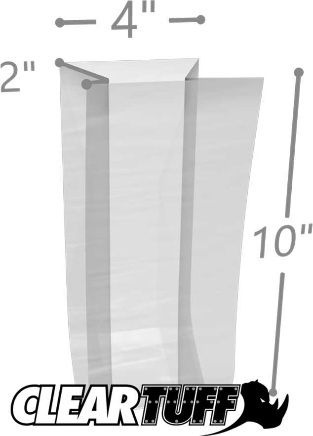 4 x 2 x 10 Gusseted Poly Bags 1 Mil