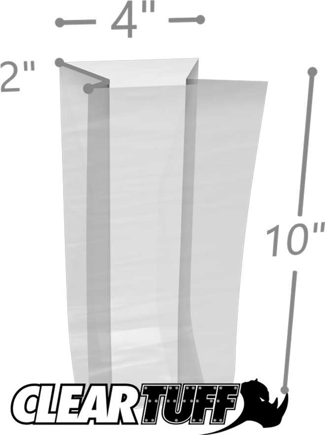 4 x 2 x 10 Gusseted Poly Bags 2 Mil