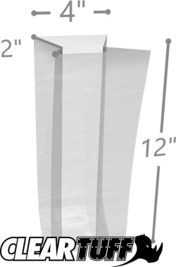 4" x 2" x 12" 3 Mil Gusseted Poly Bags