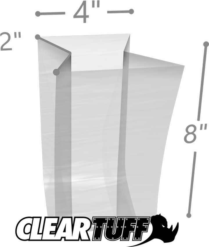 4 x 2 x 8 Gusseted Poly Bags 1.5 Mil