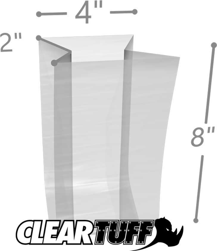 4 x 2 x 8 2 Mil Gusseted Poly Bags Measurements
