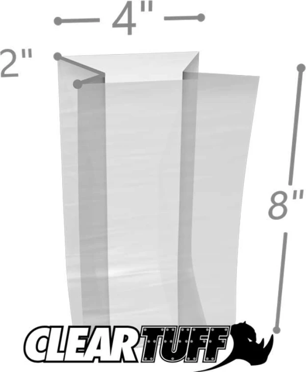 4 x 2 x 8 Gusseted Poly Bags 2 Mil