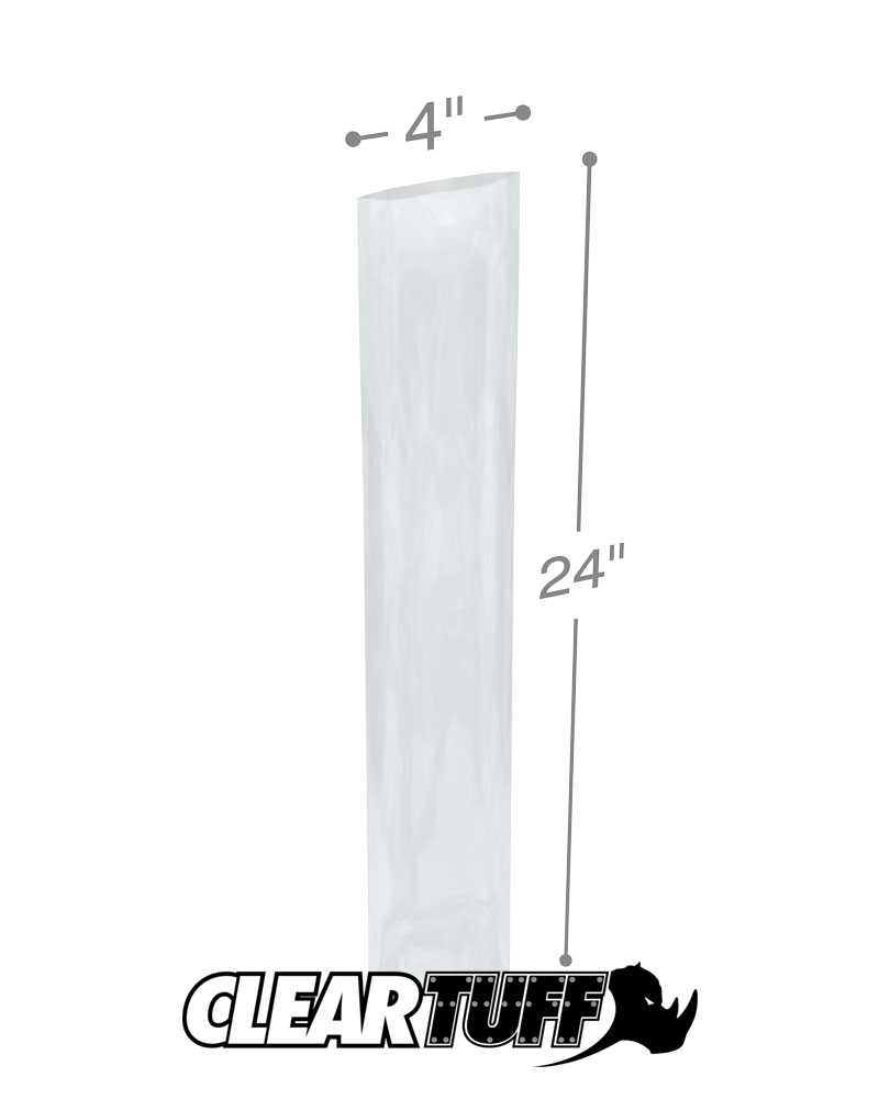Clear 4 x 24 1.5 mil Poly Bags