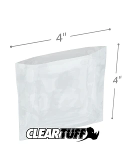 4" x 4" 1.5 Mil Flat Poly Bags