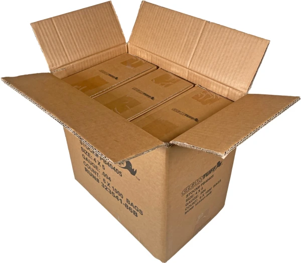 4 x 5 4 Mil Flat Poly Bags Mastercase Mastercase of 4 Mil 4 x 5 Poly Bags