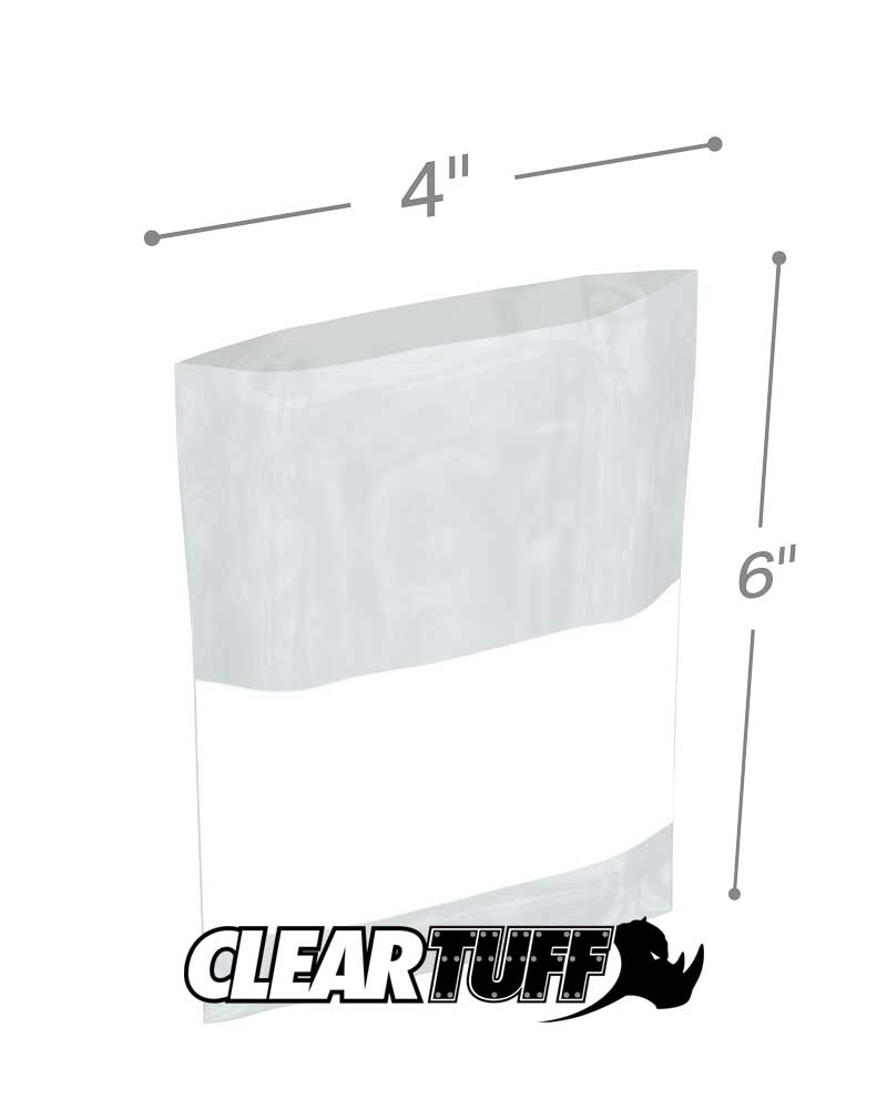 4x6 2mil Whiteblock Poly Bags