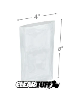 4" x 8" 4 Mil Flat Poly Bags