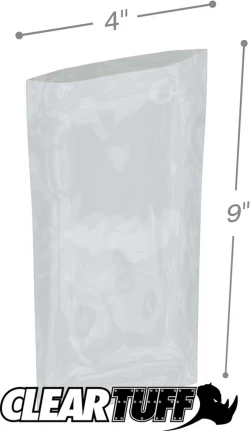 4" x 9" 2 Mil Flat Poly Bags