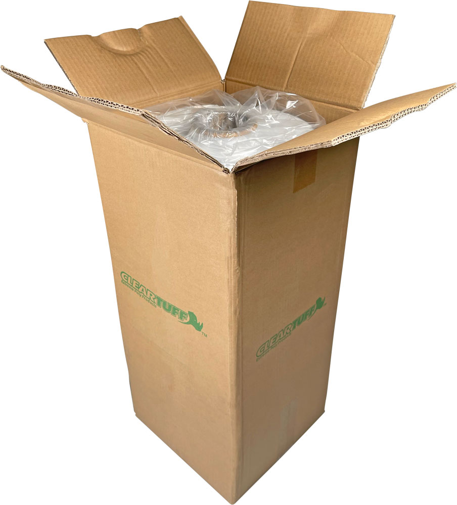 Clear 48 x 42 x 48 1 mil Gusseted Poly Bags on Roll Case