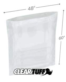 48" x 60" 1.5 Mil Flat Poly Bags