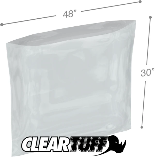 48 x 30 2 Mil Flat Poly Bags Clear 48 x 30 2 Mil Poly Bags