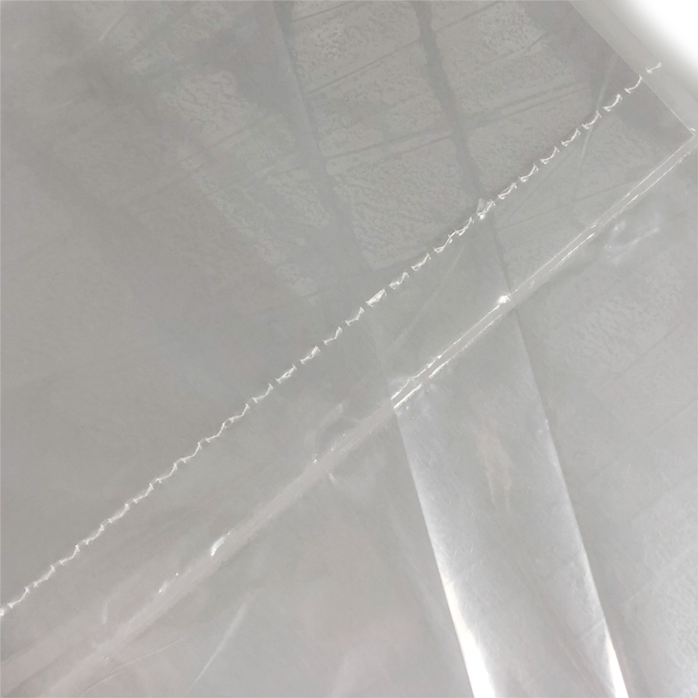 Clear 48 x 42 x 48 1 mil Gusseted Poly Bags on Roll Perforation