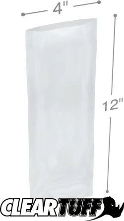 4" x 12" 2 Mil Flat Poly Bags