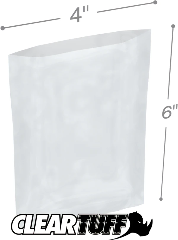 4 x 6 x 2 mil Clear Eco-Friendly Poly Ziplock Bags