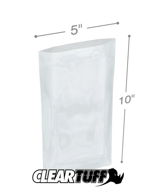 Clear 5 x 10 1.5 mil Poly Bags