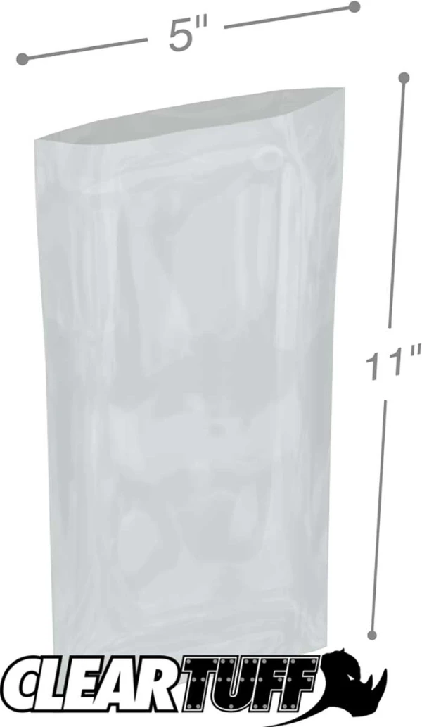 5 x 11 2 mil Poly Bags Clear 5 x 11 2 mil Poly Bags
