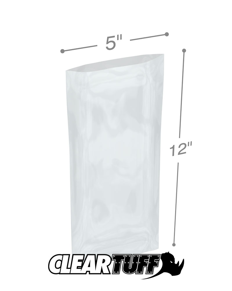Clear 5 x 12 1.5 mil Poly Bags