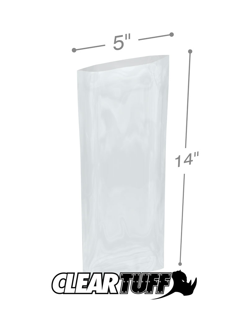 Clear 5 x 14 3 mil Poly Bags