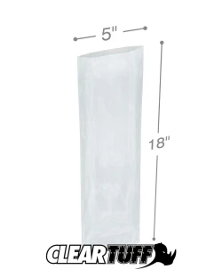 5" x 18" 1 Mil Flat Poly Bags