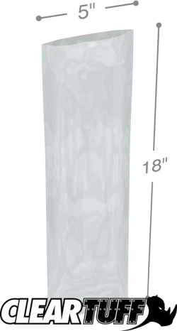 5" x 18" 3 Mil Flat Poly Bags