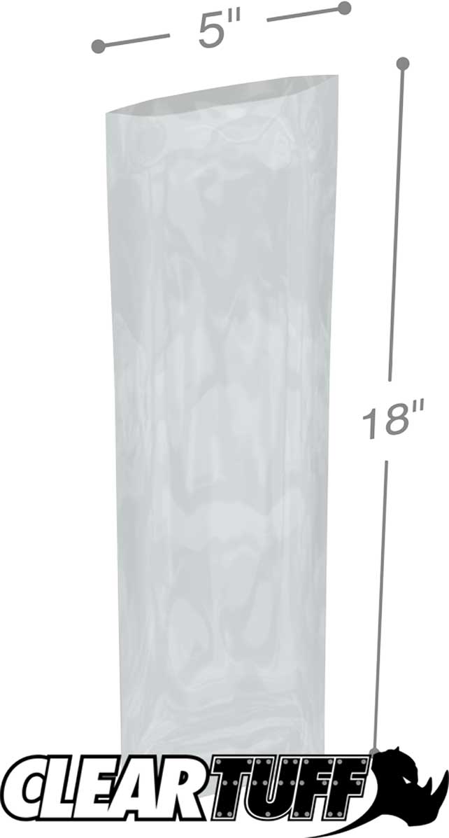 Clear 5 x 18 3 mil Poly Bags