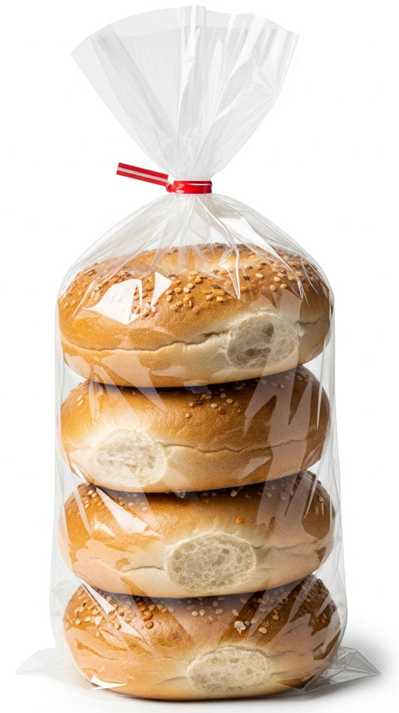 5 x 3 x 15 2 Mil Gusseted Poly Bags Holding Bagels Bagels ibnside of 5 x 3 x 15 .002 Plastic Gusseted Bags