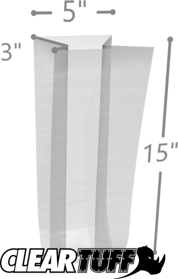 5 x 3 x 15 1.5 Mil Gusseted Poly Bags 5 x 3 x 15 .0015 Plastic Gusseted Bags