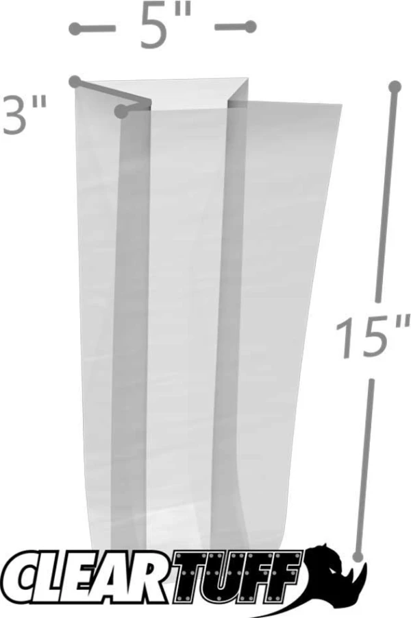 5 x 3 x 15 .002 Plastic Gusseted Bags
