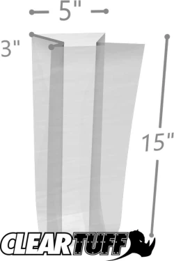 5" x 3" x 15" 2 Mil Gusseted Poly Bags