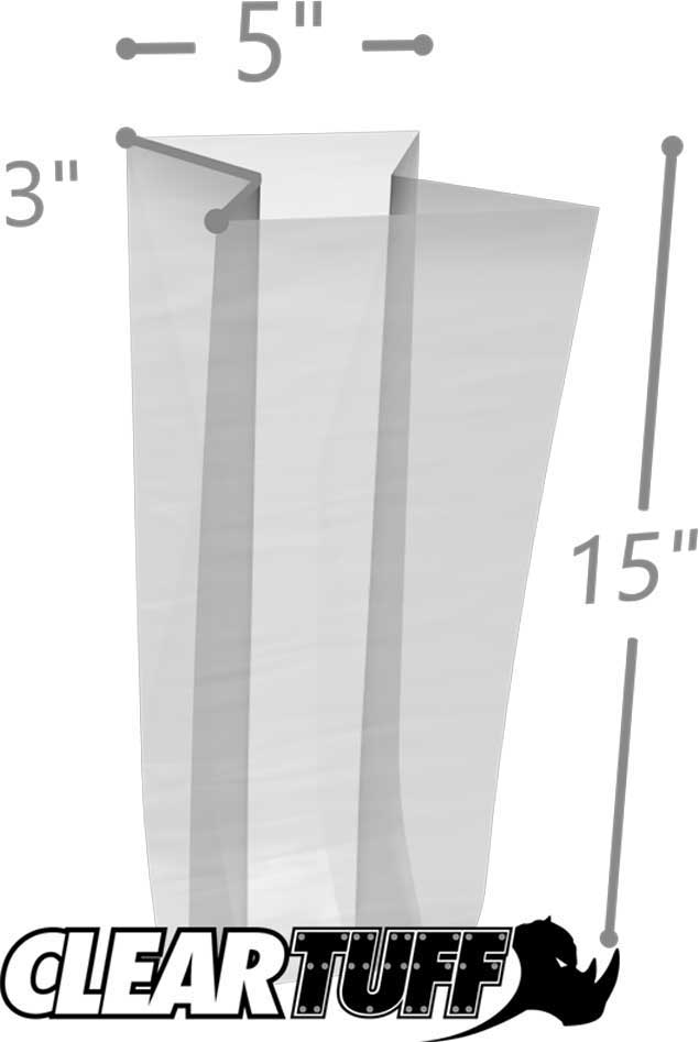 5 x 3 x 15 Gusseted Poly Bags 3 Mil