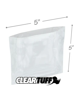 5" x 5" 3 Mil Flat Poly Bags