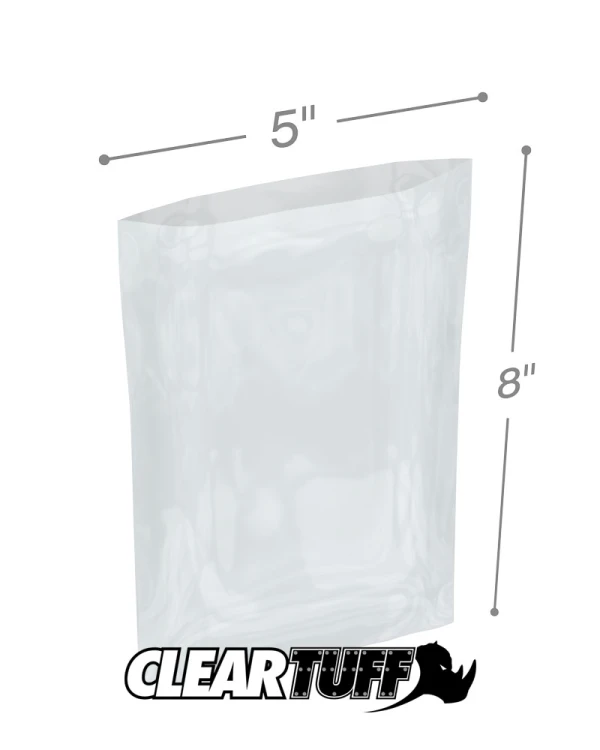 5 x 8 1.25 Mil Flat Poly Bags