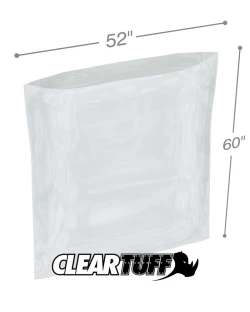 52" x 60" 1.5 Mil Flat Poly Bags